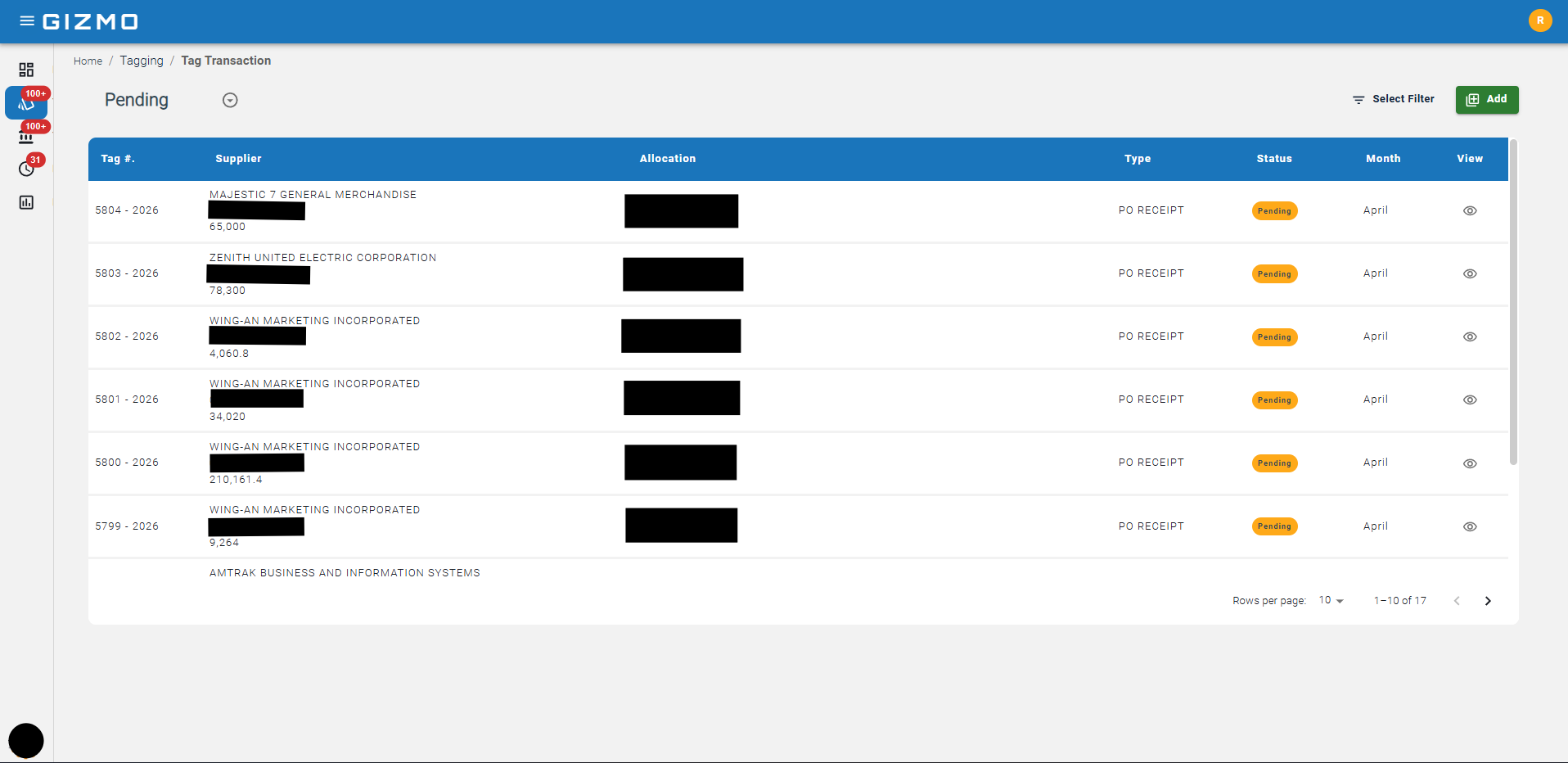 GIZMO — Accounting System screenshot 11